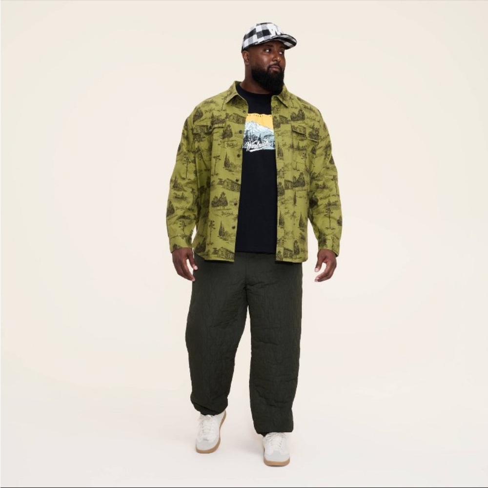 Woolrich Olive Patterned Shirt Jacket